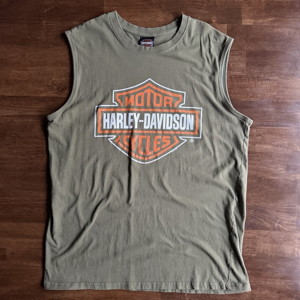 Harley Davidson Of Austin Cowboy Tank Top Men's Size XL 2019 Olive